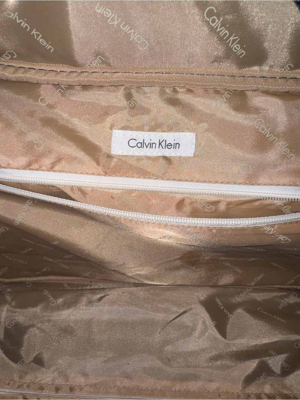 Calvin Klein Navy & Brown Monogram Travel Duffel - Picture 4 of 7